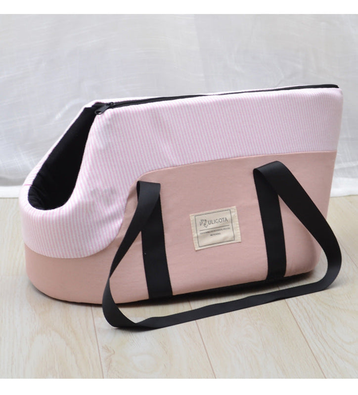 HKM-8499901 Breathable One-Shoulder Pet Backpack in Pink, Light Green, and Light Gray