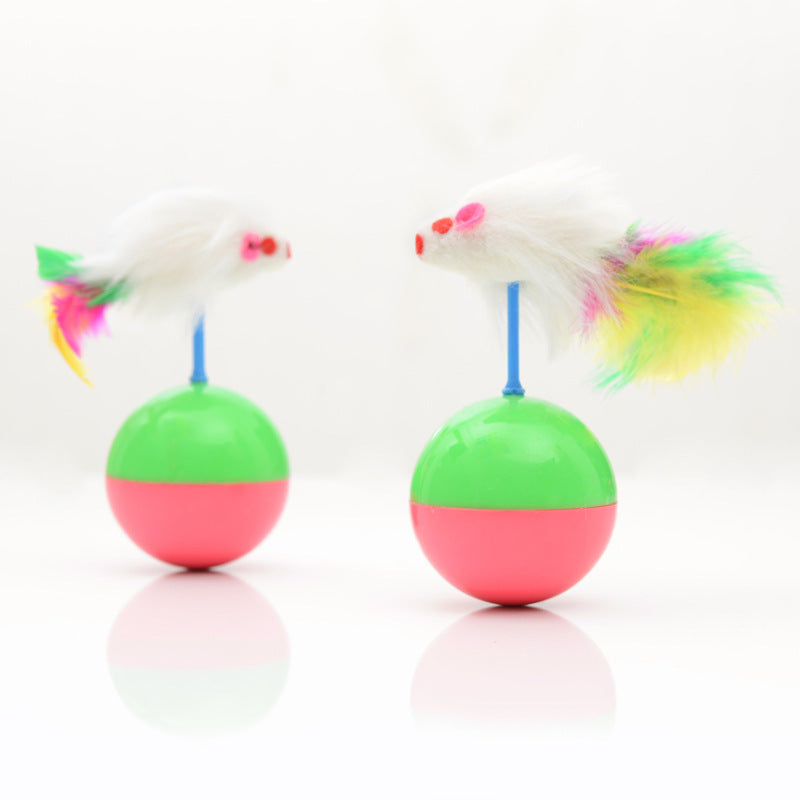 HKM-850067 Mouse tumbler real rabbit cat toy