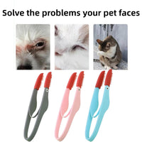 HKM-8500925 Soft Silicone Pet Tear Stain Remover Brush for Cats and Dogs Easy Grip Grooming Tool
