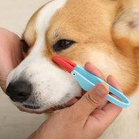 HKM-8500925 Soft Silicone Pet Tear Stain Remover Brush for Cats and Dogs Easy Grip Grooming Tool