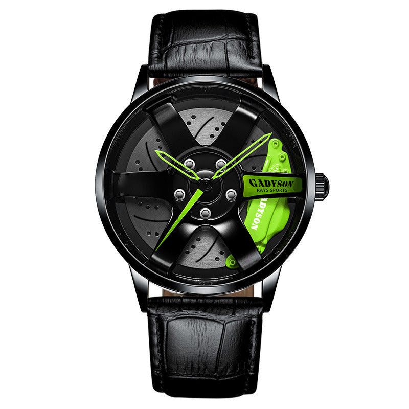 HKM-850131 Men's Quartz Watch with Stainless Steel Mesh Band and Hollow Wheel Design