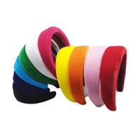 HKM-850195 Flannelette Sponge Cloth Hair Band in 10 Colors - 4cm Width, 11.5cm Inner Diameter
