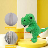 HKM-8502077 Dinosaur Squeaky Plush Dog Toy with Grunt Sounds for Interactive Chewing and Play for Small to Large Dogs