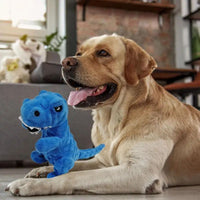 HKM-8502077 Dinosaur Squeaky Plush Dog Toy with Grunt Sounds for Interactive Chewing and Play for Small to Large Dogs