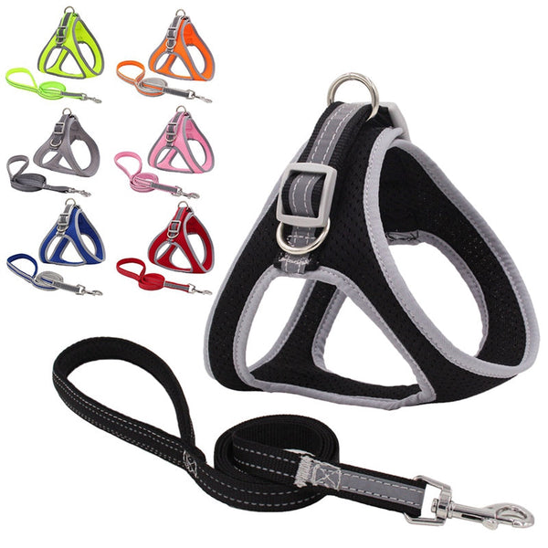 HKM-8502717 Adjustable Nylon Pet Chest Harness Vest with Traction Rope