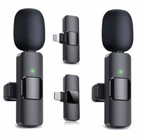 HKM-850323 Rechargeable Wireless Lavalier Microphone for iPhone 15 & 16, Easy Setup, Noise Reduction, Clip-On, Long Range Audio Recording