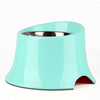 HKM-8503613 High-Quality Stainless Steel Dog Neck Food Bowl with Thick Melamine Base - Three Sizes Available