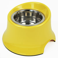 HKM-8503613 High-Quality Stainless Steel Dog Neck Food Bowl with Thick Melamine Base - Three Sizes Available