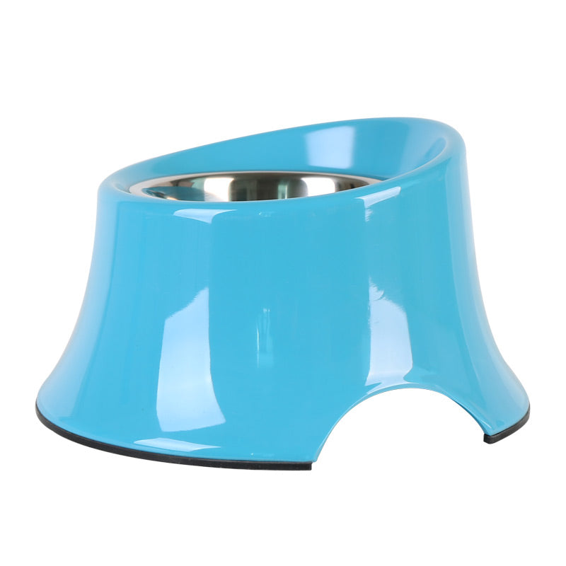 HKM-8503613 High-Quality Stainless Steel Dog Neck Food Bowl with Thick Melamine Base - Three Sizes Available