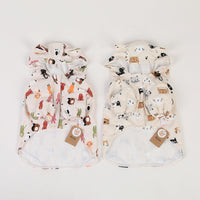 HKM-8503997 Cartoon Waterproof Dog Raincoat for Small Pets in Beige
