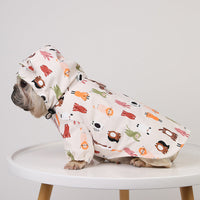 HKM-8503997 Cartoon Waterproof Dog Raincoat for Small Pets in Beige