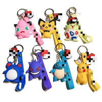 HKM-850451 Custom 3D Soft Rubber Anime Keychain of Cartoon Character Pikachu