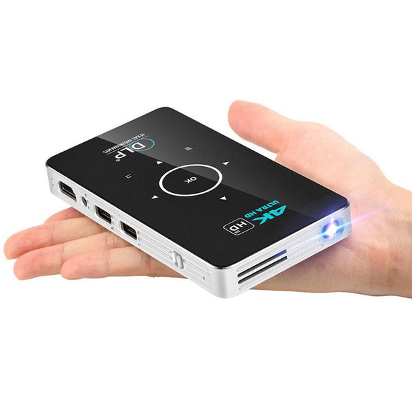 HKM-850451 Wireless DLP Home Projector with 1000 Lumens Brightness and 2000:1 Contrast Ratio, Supports HD, Android System, and Built-in Battery
