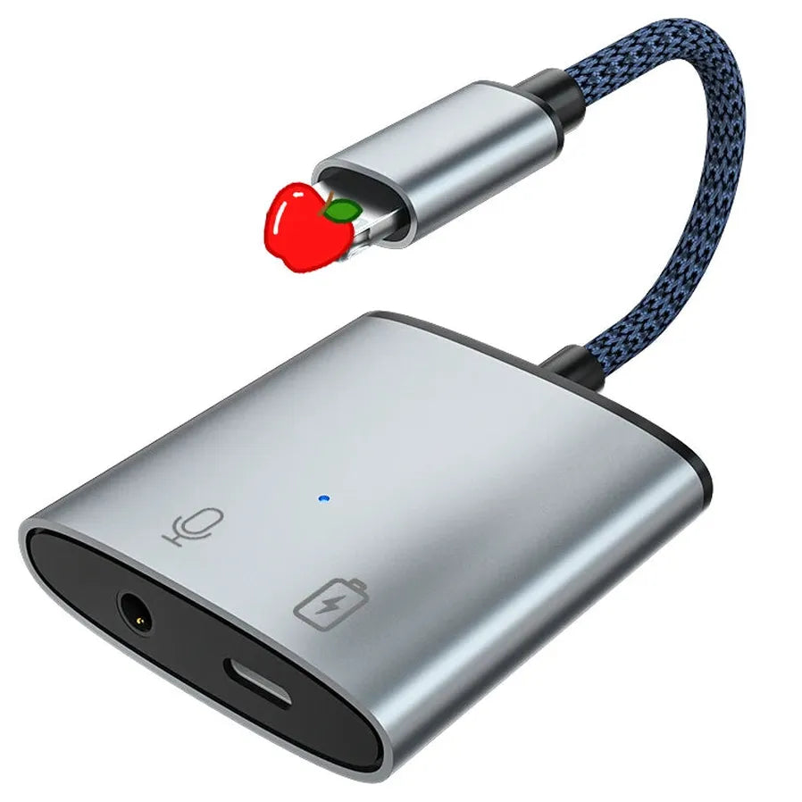 HKM-850515 8pin to 3.5mm Audio Aux Headphone and Charger Adapter, Compatible with Multiple Devices