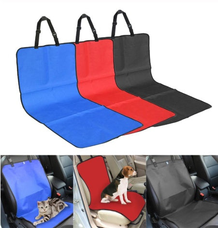 HKM-8505277 Waterproof Dog Car Seat Cover - Oxford Fabric Mat for Pets in Blue, Red, or Black