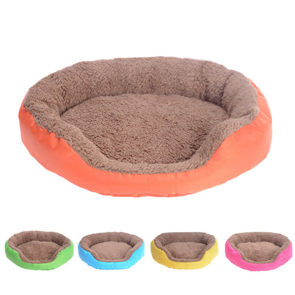 HKM-8507453 Candy Color Round Pet Nest for Small and Medium Dogs, 100% Cotton Bed with Oxford Cloth and Polar Fleece