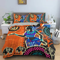 HKM-850771 African-Inspired Digital Print Three-Piece Bedding Set with Duvet Cover and Pillowcases