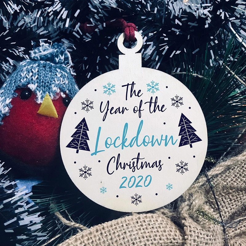 HKM-850899 Personalized Wooden Christmas Tree Ornaments with Custom Quotes for Unique Holiday Decor
