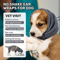HKM-8509757 Dog Calming Hoodie with Adjustable Ear Wraps for Noise Protection and Grooming Relief