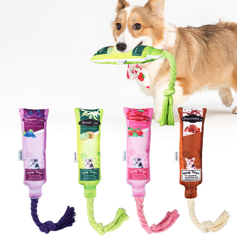 HKM-8510013 Durable Bite-Resistant Canvas Dog Toy for Effective Tooth Cleaning and Boredom Relief