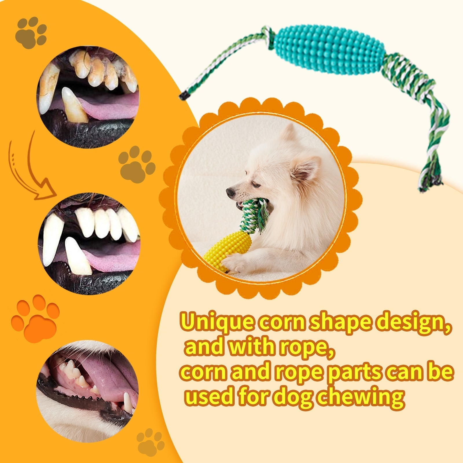 HKM-8510653 Interactive Zigzag Puppy Toothbrush Chew Toy for Dogs - Dental Cleaning & Anxiety Relief