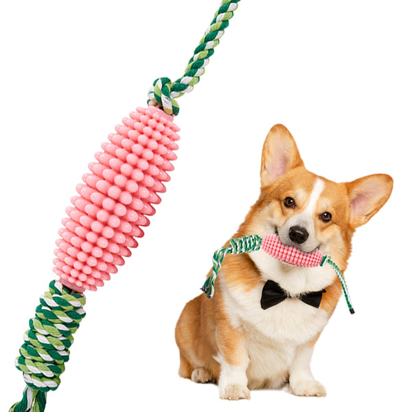 HKM-8510653 Interactive Zigzag Puppy Toothbrush Chew Toy for Dogs - Dental Cleaning & Anxiety Relief