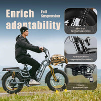 HKM-851091 Step Through Aluminum Alloy Electric Bike, 48V 20Ah, 7-Speed, 20-Inch Wheel, Hydraulic Brake, 180kg Load Capacity