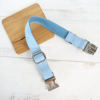 HKM-8511165 Sky Blue Velvet Dog Collar - Adjustable Polyester Pet Chain for Sizes XS to XK