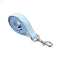 HKM-8511165 Sky Blue Velvet Dog Collar - Adjustable Polyester Pet Chain for Sizes XS to XK