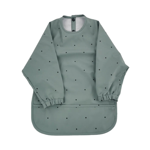 HKM-851155 BSCI Factory OEM Full Sleeved Recycled Waterproof PU Baby Bib