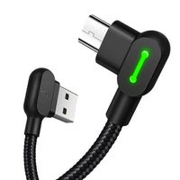 HKM-851155 Double Elbow Braided Charging Cable - Black, TPE & Aluminum Alloy, 2.0A Max