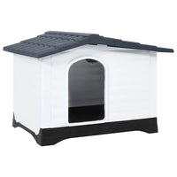 HKM-8513213 Durable Polypropylene Dog House for Comfortable Outdoor Shelter, 90.5 x 68 x 66 cm - Blue, White, Black, Gray