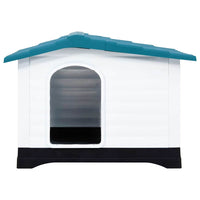 HKM-8513213 Durable Polypropylene Dog House for Comfortable Outdoor Shelter, 90.5 x 68 x 66 cm - Blue, White, Black, Gray