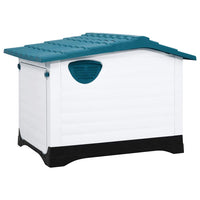 HKM-8513213 Durable Polypropylene Dog House for Comfortable Outdoor Shelter, 90.5 x 68 x 66 cm - Blue, White, Black, Gray