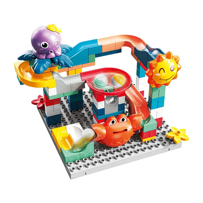 HKM-851347 152 PCS Crab Rolling Ball Sliding Track Building Block Set for Kids - Educational Construction Toy for Ages 3 and Up