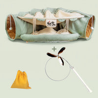 HKM-8514237 Cozy Cat Tunnel Bed with Polyester Material and Cotton Litter - 25CM Diameter, 126CM Length