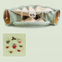HKM-8514237 Cozy Cat Tunnel Bed with Polyester Material and Cotton Litter - 25CM Diameter, 126CM Length