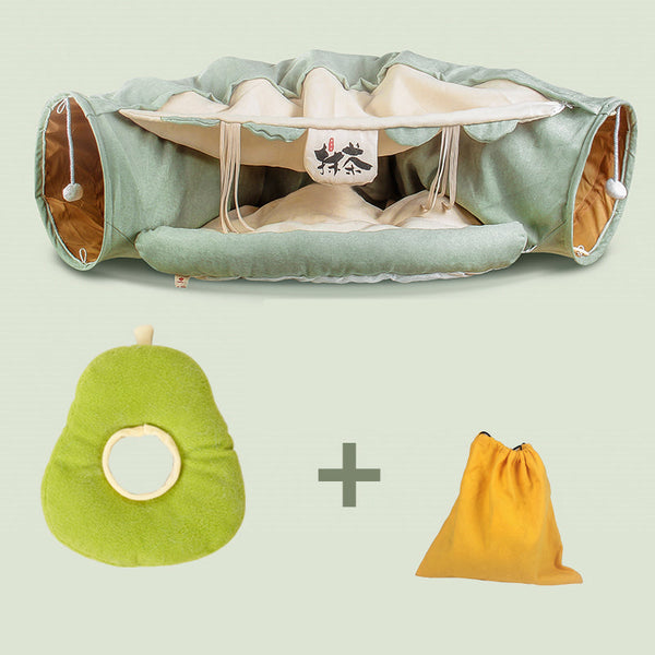 HKM-8514237 Cozy Cat Tunnel Bed with Polyester Material and Cotton Litter - 25CM Diameter, 126CM Length