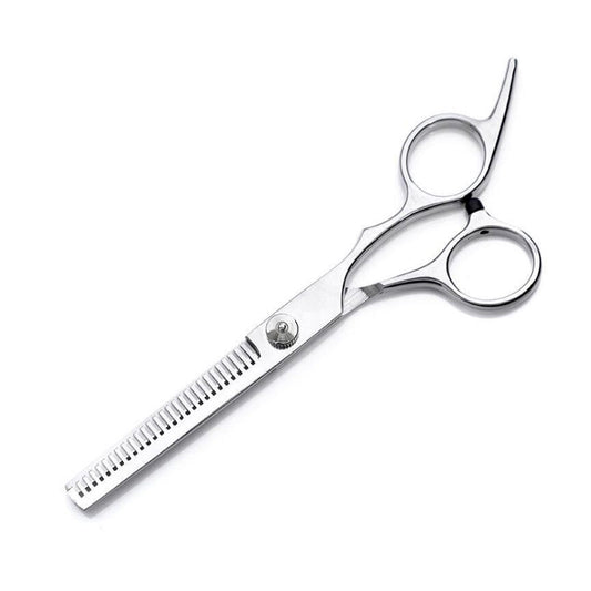 HKM-851475 Pet Grooming Scissors Set with Round Head Design, Stainless Steel, Includes 4 Scissors, Comb, Cleaning Cloth, and Storage Bag