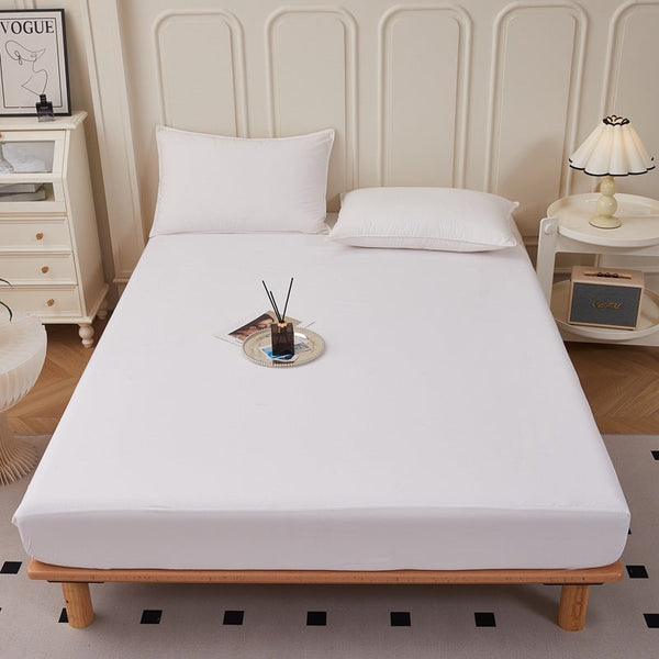 HKM-851603 Solid Color Cotton Mattress Cover Set in Multiple Sizes