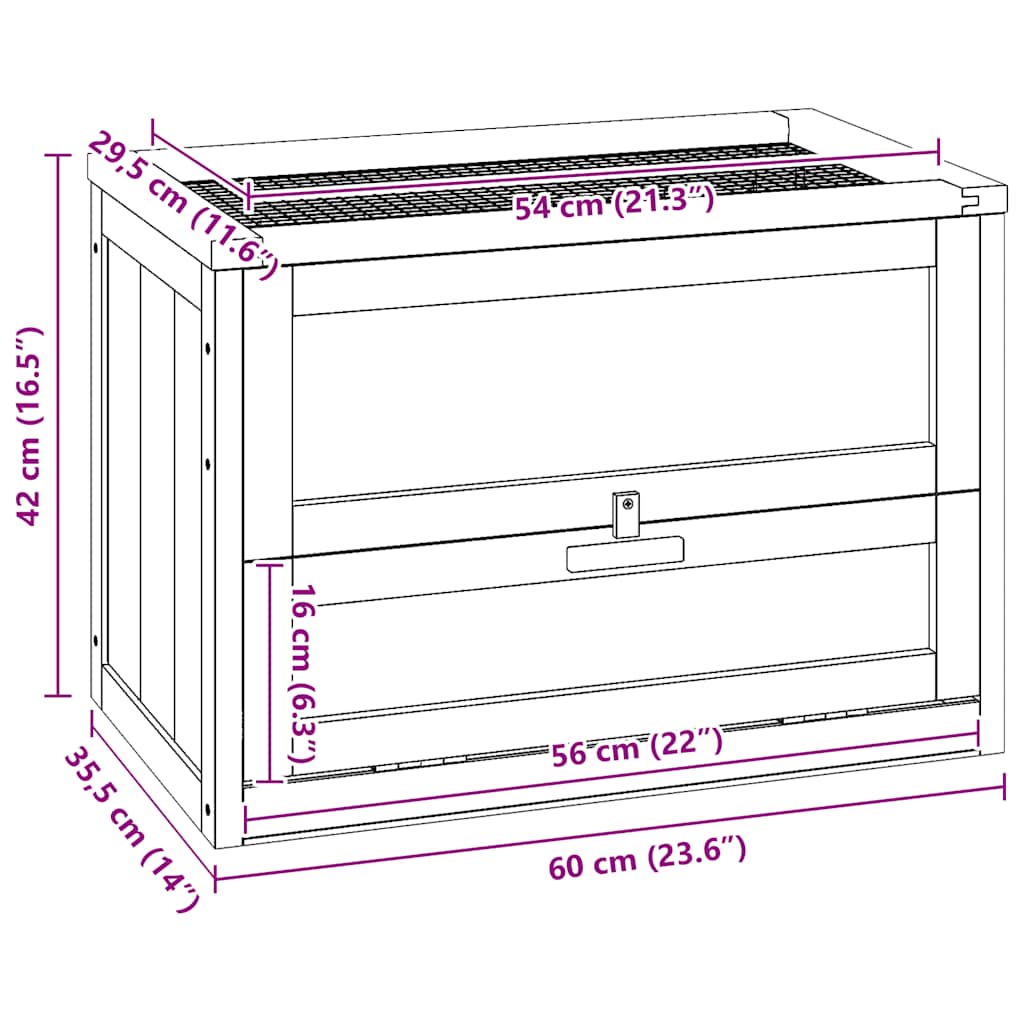 HKM-8516541 Wooden Hamster Cage with Accessories - Solid Fir Wood, Wire Mesh Top, Easy Clean Design