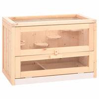 HKM-8516541 Wooden Hamster Cage with Accessories - Solid Fir Wood, Wire Mesh Top, Easy Clean Design