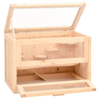 HKM-8516541 Wooden Hamster Cage with Accessories - Solid Fir Wood, Wire Mesh Top, Easy Clean Design