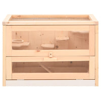 HKM-8516541 Wooden Hamster Cage with Accessories - Solid Fir Wood, Wire Mesh Top, Easy Clean Design
