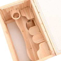 HKM-8516541 Wooden Hamster Cage with Accessories - Solid Fir Wood, Wire Mesh Top, Easy Clean Design