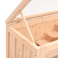 HKM-8516541 Wooden Hamster Cage with Accessories - Solid Fir Wood, Wire Mesh Top, Easy Clean Design