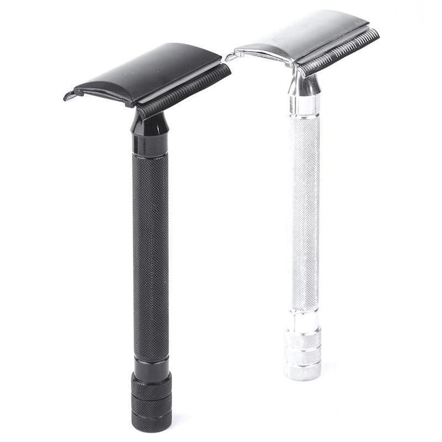 HKM-851667 Manual Pogonotomy Scraper Set with Brush - Black and Silver Finish