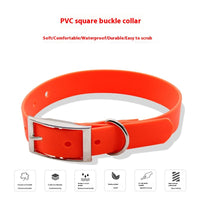 HKM-8516925 Durable Waterproof PVC Dog Collar with Zinc Alloy Buckle - Multiple Colors Available