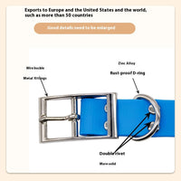 HKM-8516925 Durable Waterproof PVC Dog Collar with Zinc Alloy Buckle - Multiple Colors Available