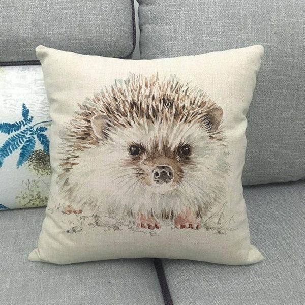 HKM-851731 Gray Animal Print Linen Pillow Cover - 45x45cm Decorative Cushion Cover